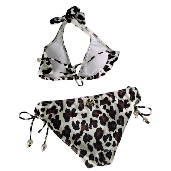 Vintage Y2k Guess Leopard Print Sexy Bikini 2pc SM ASO Paris Hilton - Picture 9 of 11